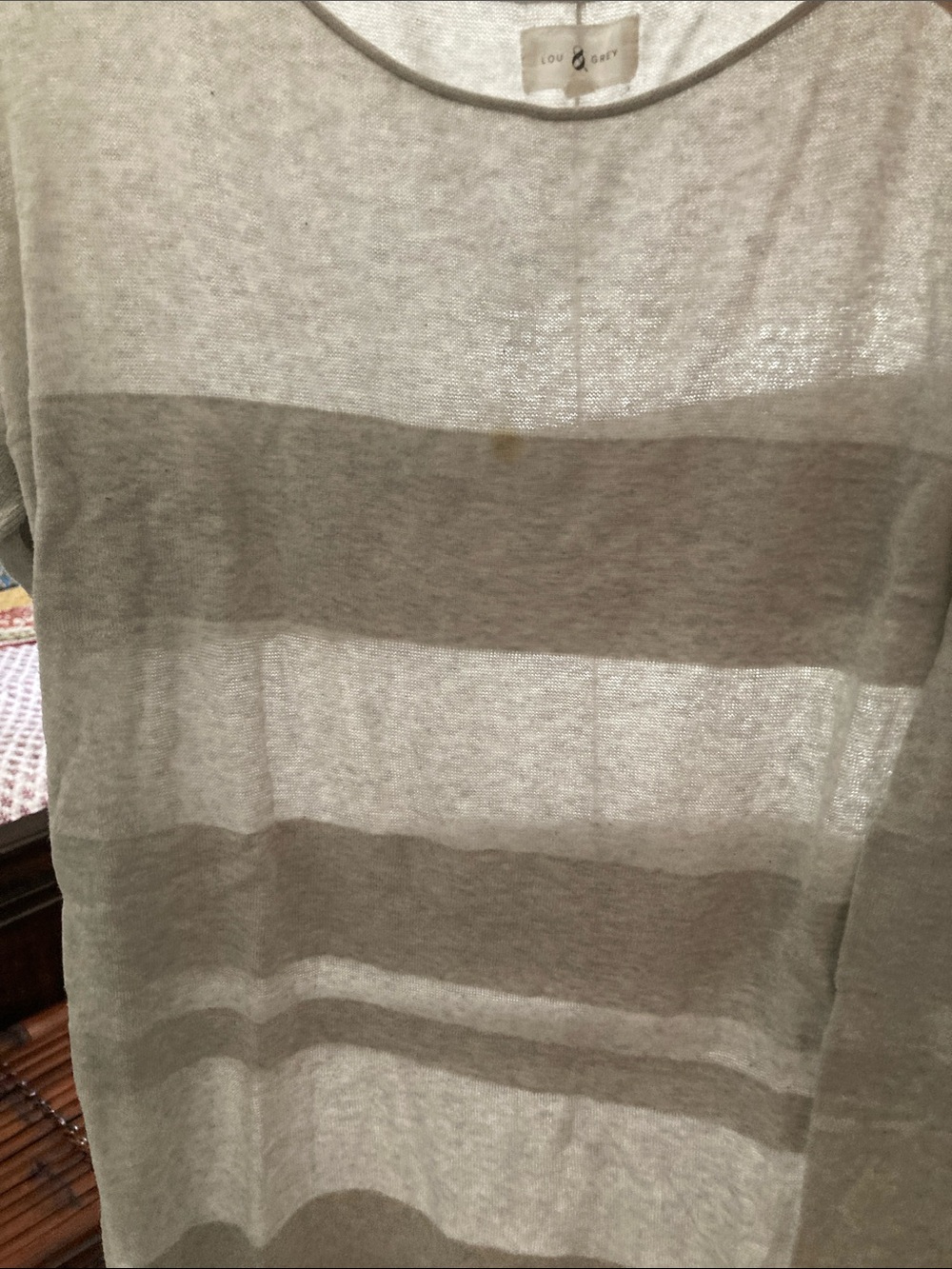 Lou & Grey Cream Knit Top w side slits